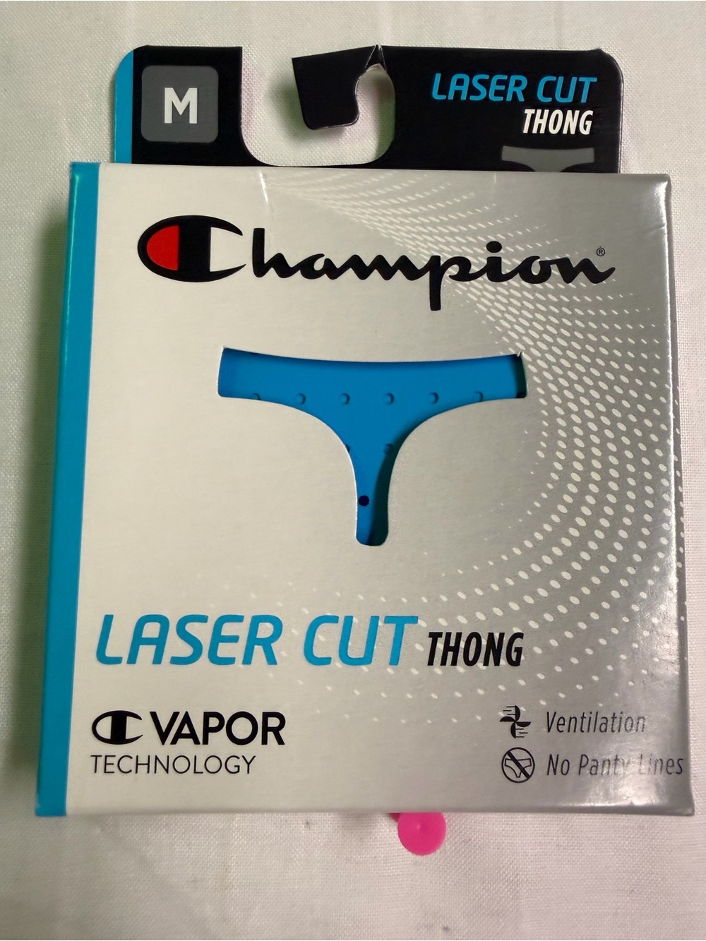 Hanes Black and Blue Laser Cut Thong